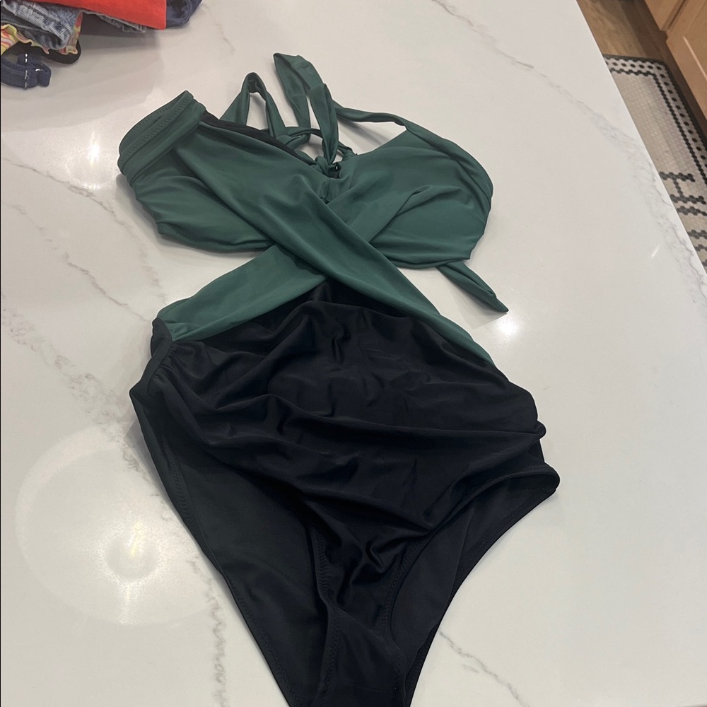 Chic Two-Tone Swimsuit